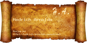 Hedrich Arnolda névjegykártya
